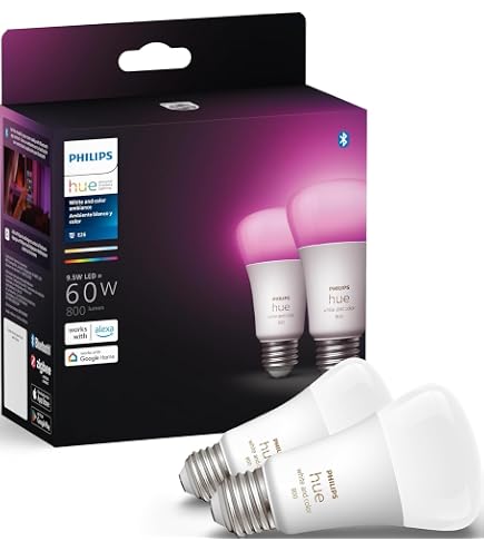 Amazon.com: Philips Hue Smart 60W A19 LED Bulb - White and Color